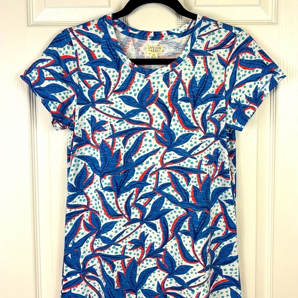 NWT Capelton Road Tee shirt dress leafy floral sz sm - Picture 5 of 6